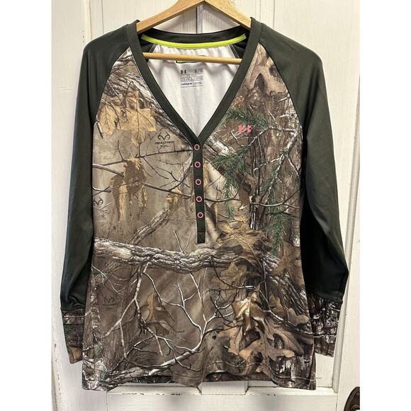 Under Armour Fitted Camouflage Base Layer Long Sleeve Top Size XL - Picture 1 of 3